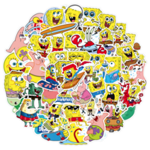 스폰지밥 다꾸 스티커 띠부띠부 도무송 노트북 탑꾸 다이어리 꾸미기 리무버블 캐리어 아이패드 다꾸세트 탑로더, A 스폰지밥 50장