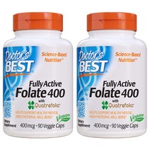 닥터스베스트 Doctors Best 엽산 90 캡슐 X 2팩 Active Folate 400