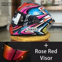 쇼에이 헬멧 풀페이스 반모 X14 X-14 2019 레드 카토 다이지로 TC-1 전체 얼굴 레이싱 오토바이 Casco 드 Motocicleta, L, Rose Red Gold