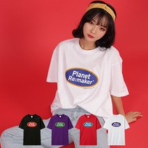 어반티 남녀공용 레트로 오버핏 라운드 반팔 티셔츠