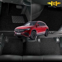 벤츠 EQA 250 코일매트 1열 2열 트렁크 몬스터클래스 확장형 자동차 차량용 카매트, 1열+2열 (엣지형), 블랙