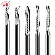 CNC조각기 BB 하나의 단일 플루트 나선형 초경 밀링 커터 CNC 3D 조각 라우터 비트 아크릴 PVC 나무 MDF 알루미늄 3.175/4/6/8/10/12, [10] 2x3.175Dx15x45, [01] AA(1PCS)