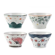 MONTHERIA 몬테리아 도자기그릇 예쁜그릇 라면 그릇냉면 그릇 세트 4P, 혼합, 4개