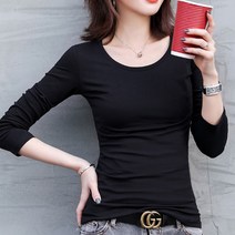 일월전빵 2장 가을겨울 베이직 라운드넥 기모 긴팔 티셔츠 B-C013