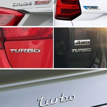 차량 익스테리어 튜닝 터보 엠블럼 뱃지 스티커 메탈, 06.TURBO 필기체B/무광블랙