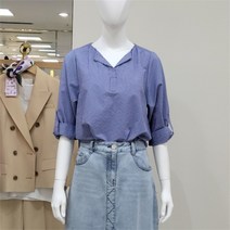 Si DP01 시어서커 잔체크 롤업 셔츠 SEBAE2435