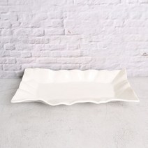 크레아트 호텔웨어 주름 직사각 접시, 없음
