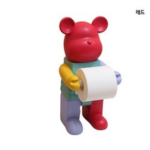 라미럽 곰돌이 휴지걸이 두루마리 홀더 휴지케이스 베어 인테리어소품, 레드, 1개