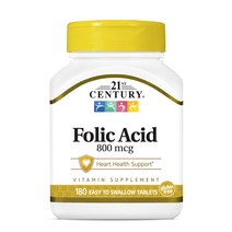 21세기센트리 폴릭 애시드 800mcg 이지 투 스왈로우 타블렛, 180정, 1개