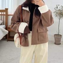 여성 뽀글이 양털 스탠카라 무스탕 자켓