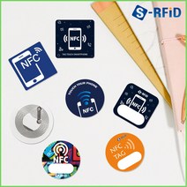 S-RFID NFC 태그 스티커 칩 라벨 카드 인쇄 제작, 1개, 07.사각 NFC 스티커 태그(No.63T)