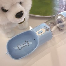 바비온 강아지 댕댕보틀 휴대용 실리콘 산책 물통 400ml, 퍼플, 1개