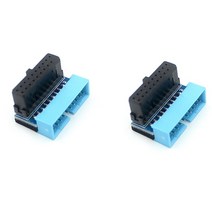 2Pcs USB3.0 19/20Pin Steering Joint Socket Desktop Computer Motherboard Vertical Pin Holder 90 Degre, [02] typeA