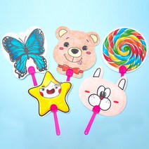 도안 종이부채 부채 만들기 색칠공부 하드보드지 미니, 무도안 토끼