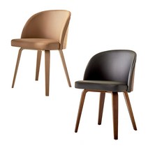 하프문체어 카페의자 1+1 식탁 원목 벤트우드 인테리어 목재, 월넛1+내츄럴1