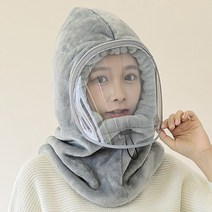 보호대 겨울 풀 페이스 마스크 안개 방지 보온 방풍 고글 자전거 오토바이 사이클링 실드 얼굴 보호, 22 Gray, 22 Gry