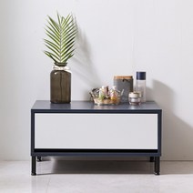 가온리빙 케인 600 1단 서랍형 협탁, 네이비화이트