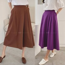 8641 (국내산) 밴딩 통 치마 바지~77 와일드 팬츠 루즈핏 면 여성 봄 가을 셔링 주름