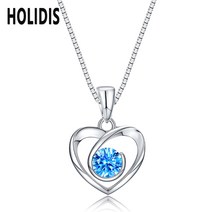 HOLIDIS 여성목걸이 커플 목걸이 데일리 심플 하트 스윗드롭 목걸이 S925 순은 다이아 여자 명품 목걸이