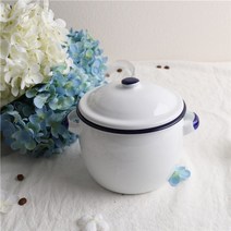 법랑냄비 13cm 미니 에나멜 작은 스튜 가정용 뚜껑 물 스튜 ​​ 삶은 계란 스튜 새, 푸른