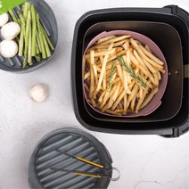 내열용기 오븐 에어프라이 실리콘 손잡이찜기 돈까스, 알뜰형 19cm 그레이, 이지프라이팟