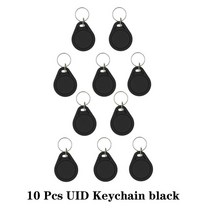 카드키복사 RFID 액세스 제어 배지 NFC 스마트 칩 0 블록 재기록 가능 키 Fob 1356MHZ 1K 태그 피스, 07 10PCS-UIDK-Black