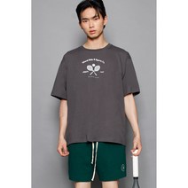 [CUMU11ATE] CMLT 알테니스킵 로고 티셔츠(챠콜)