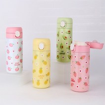 아기보온병 유치원물병 초등학생보온병 원터치 350ml, 파인애플