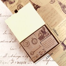 스탬프 다꾸 도장 앤틱 빈티지 우드 다용도 영문 숫자 프린팅, AC.카멜타임스타일[7매]