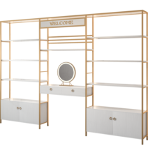 화장품 정리대 미용실 광고판 매장 선반 상품 진열대, 상세 페이지 참고, 2m/화장대x/거울o/조명있음