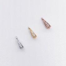 삼각고리 큐빅펜던트 고리 목걸이연결고리 캡 목걸이부자재 펜던트 연결고리 악세사리부자재, 골드