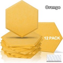 음향 패널 방음 벽 스튜디오 문짝 도장 스트립 고밀도 흡음 절연 재료 12 개, Orange, 8mm Medium Density, Small hexagon