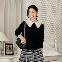 [조아맘] 플로린 배색 카라 니트
