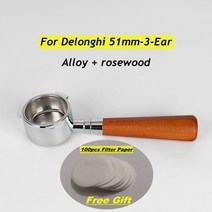 드롱기호환부품 De longhi 커피 머신용 보텀리스 포타필터 23 이어 필터 바구니 Delonghi ec685 전용 액세서리 51mm, 1.For Delonghi  Alloy RW 3Ear