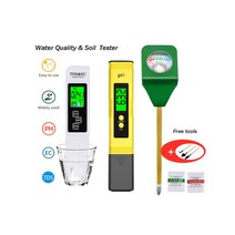 PH측정기 수분 산소 농도 3 in 1 수질 테스터 TDS EC Ph 계 백라이트가 장착된 디지털 순도 식수대, 02 3 in 1 Tester