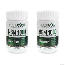플러스팜 PlusFarm MSM1000mg 120vcaps 뉴질랜드 MSM식이유황 120비건캡슐 2팩, 120정, 2개
