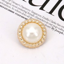 소뿔단추 고급단추 코트 금장 여성용 모조 진주 윈드 브레이커 18/21/25mm 전기 도금 플라스틱 단추 생크 DIY 의류 재봉 액세서리 10 개, [02] AD08-10pcs, [01] 18mm