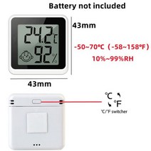 온도습도계 미니 LCD 디지털 실내 온도 및 습도 측정기 편리한 센서 게이지 계측기 케이블 온도계 습도계, Mini-C-F-Black