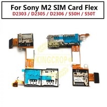 소니 Xperia M2 아쿠아 D2303 D2305 D2306 S50H S50T SIM 보안 디지털 메모리 카드 슬롯 리더 트레이 홀더 플렉스 케이블 New625, Dual Sim Version