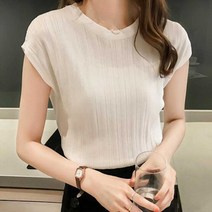 시원한 썸머 쿨니트 나시 하객룩 정장 베이직 이너 쿨링 옷 여성 활용도높은 데일리룩 코디 티셔츠