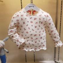 아가방 50% 봄 베이비페어! 얇은 골지 유아 티셔츠! 슬림하게 떨어지는 샬랄라 물결소매 이쁘도다 봄 외출복! 가디건안에 원피스 안에 꿀조합티셧! 역시 봄에는 플라워!