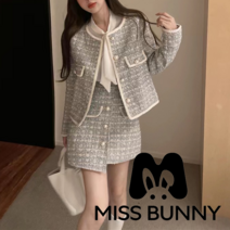 미스버니 투피스 세트 트위드 여성 자켓 미니 스커트 정장 셋업