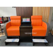 당구장 휴식 의자 가죽 소파, 적갈색