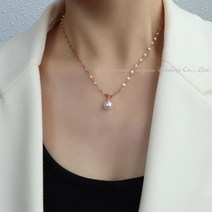 HGD 497호 제품 수술 스틸 목걸이 18K 도금 진주 탈착 가능