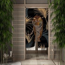 동물 문 커튼 중국어 잉어 호랑이 표범 새 파티션 화면 복도 입구 출입구 일본 방 장식, CTS00670+70x150cm