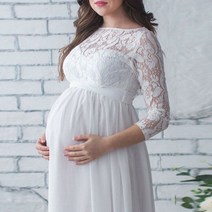 만삭찰영원피스 만삭 사진 태교여행 임신 어머니 드레스 출산 소품 여성 임신 옷 레이스