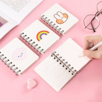 PKFARM [ 2P+2P ] 휴대성이 높은 귀여운 A7 다용도 미니 포인트 메모장, 아보카도+토끼