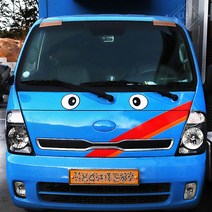 JS automotive 화물차 눈알 대형 스티커 트렁크 전면 후면 데코, 동그란눈_대형__흰테두리