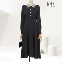 윈(une)페미닌칼라진주플레어원피스