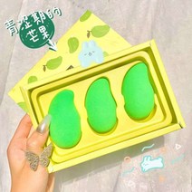 쿠션퍼프 망고 퍼지 메이크업 스폰지 부드럽고 끈적한 Q 탄성 건조 및 습식 비흡수성 파우더 섬세한 빠른 응용, 1.green